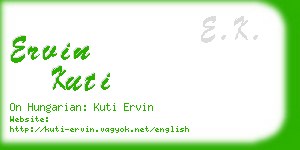 ervin kuti business card